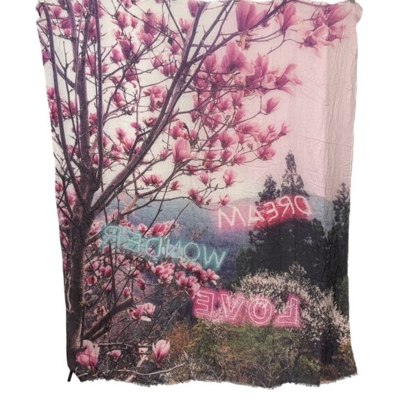 PS Paul Smith Scarf Wrap Dream Wonder Love Magnolia Large 53 x 64 Made in Italy - Picture 2 of 10